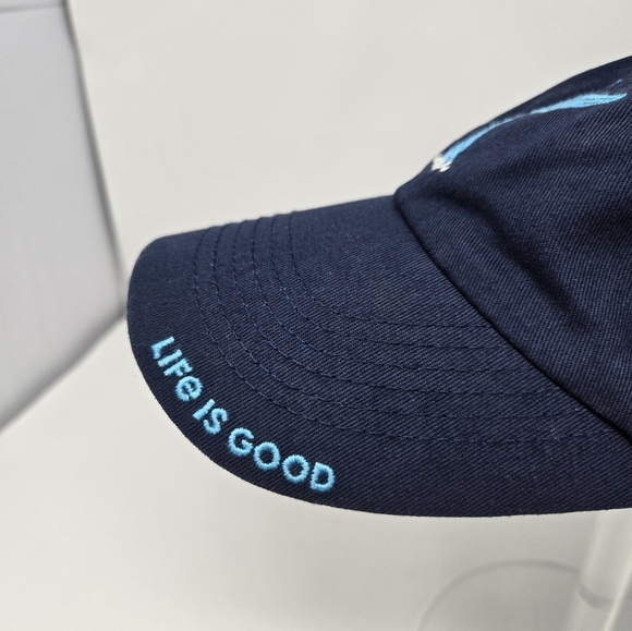 LIFE IS GOOD NAVY BLUE BASEBALL HAT CAP LIGHT BLUE MERMAID TAIL WOMEN OS COTTON - Picture 13 of 15